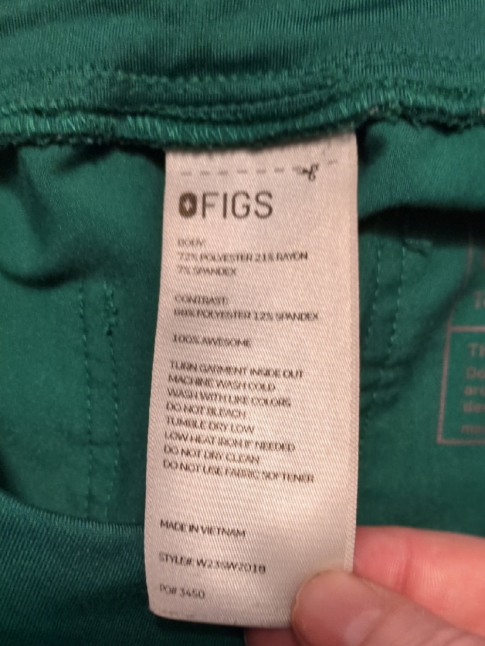 Figs Green Scrub Pants Size Small - Picture 4 of 6